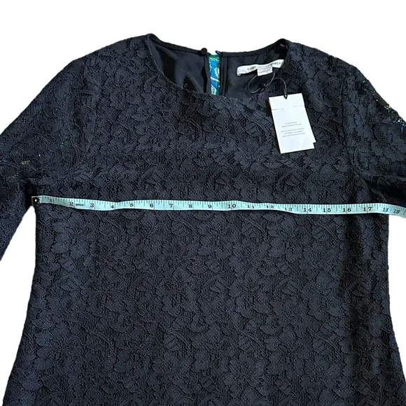 NWT Diane von Furstenberg Brielle Long-Sleeve Lace Top Size 10, scalloped edges - Picture 5 of 14